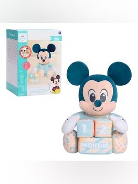 Disney Baby My First Year Mickey Mouse and Milestone Blocks, 11-inch Plush Toy
